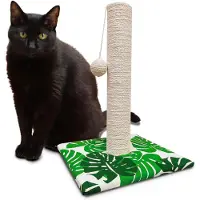 Croci Green Leafs – Kraboom voor volwassen katten, zowel grote als kleine katten, met bijbehorende mat