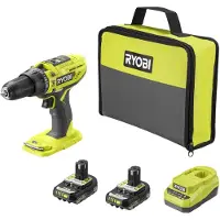 Ryobi 18V ONE+ accuboormachine met slagfunctie, model R18PD32-2C20SP, inclusief 2 x 2,0 Ah accu's en lader
