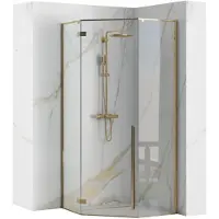 REA Diamond Gold 90x90 Douchecabine White Diamond met douchebak