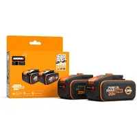 WORX WA3644.2 Original PowerShare Pro accu, 20V, 2 stuks. Set, Li-Ion, 4,0 Ah
