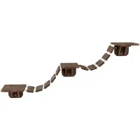 Trixie Kattenbrug, wandmontage, met DRIE platforms, verbonden door een brug, bruin