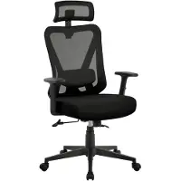 Yaheetech ergonomische bureaustoel met ademend mesh-rugpaneel, zwart
