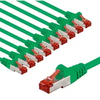 Goobay 66014 CAT6 netwerkkabel, set van 10 stuks / patchkabel, afgeschermd (S/FTP/CU), Ethernet