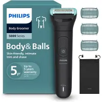 Philips 5000 serie Body Groomer BG5470/15 met Triple Protect scheersysteem, geschikt voor zowel droog als nat scheren, onderhoudsvrij gebruik - geen smering nodig, batterij, zwart