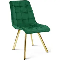 Leobert Zwarte fauteuil CIEZA, fluweel, gouden poten, glamourstijl, geschikt voor woonkamer of eetkamer
