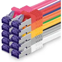 1aTTack.de 10x 0,5 meter CAT7 netwerkkabel - 10 Gigabit - RJ45 patchkabel Ethernet