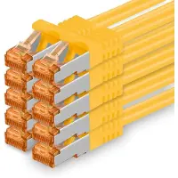 1aTTack.de 2m - Cat.7 netwerkkabel, geel - 10 stuks, Gigabit Ethernet LAN-kabel