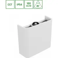 Spectrum LED buitenlamp wandlamp Lunarix 1, wit, IP54, 2W, 200lm, CCT 2700K/4000K/6500K, op/neerwaarts, 45°