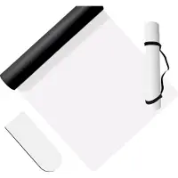 Relaxdays yogamat, 5 mm dik, 68 x 183 cm, met draagriem, antislip, PU, sportmat voor yoga, pilates en fitness, wit