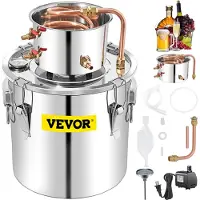 Vevor Distilleerapparaat, 50 liter, voor water en alcohol, moonshine distilleerder, Φ 40 x 40 cm (ketelgrootte), moonshine still met dubbele temperatuurregeling, alcohol destilleerapparaat