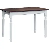 Koma Tools Witte tafel II, gemaakt van massief grenenhout, met een tafelblad in de kleur noten, afmetingen 130 x 70 cm