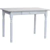 Koma Tools Witte tafel II met lade, gemaakt van massief grenenhout, met een ongelakte tafelblad van 130 x 70 cm