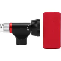 Gistuch CO2-fietspomp voor banden, gemaakt van aluminiumlegering, compatibel met zowel Amerikaanse als Franse ventielen. De pomp is voorzien van een manometer en is geschikt voor racefietsen en mountainbikes