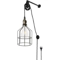 Alpinaluz Retro-industriële kooi-wandlamp: Unieke decoratie voor het nachtkastje, verstelbaar, modern, rustiek, vintage, met stekker