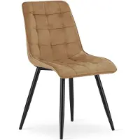 Leobert Chaise - - Tweedelig - Bruine fluweelstof / Zwarte poten