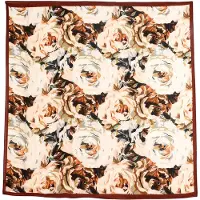 Emilie collection - Sjaal - dames - 130 x 130 cm – Grote Vierkante Sjaal – Zacht & Soepel – Multifunctioneel - bloemenprint
