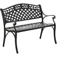 Outsunny , set van 2 tuinstoelen, aluminium, tuinmeubels, metalen bank met armleuningen
