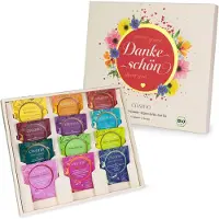 Creano biologische kruidenthee-cadeauset - Dankjewel - 12x biologische theezakjes 24 g* | 12 soorten kruiden- en vruchtenthee, cadeau voor vrouwen, theeliefhebbers, ORGANIC HERBAL TEA