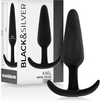 BLACK&SILVER BLACK and SILVER | Black and silver - Kael Silicone Loop Anal Plug Size M