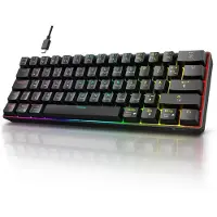 Koorui 60% mechanisch gaming toetsenbord, QWERTZ-indeling, rode schakelaars