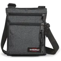 Eastpak Schoudertas 'Rusher' antraciet / robijnrood / zwart / wit