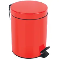 Spirella 7610583163813, 3 liter, Rond, Staal, Rood, Met pedaal, Staal