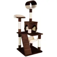 Lionto Kattenboom , stijlvol, 133 cm hoog, met pluisbekleding, stevige sisalstelen en diverse ligvlakken, bruin/beige