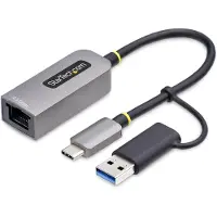 StarTech.com .com 2.5GbE USB-C naar Ethernet adapter met USB-A converter - Netwerkadapter - USB-C 3.2 Gen 1 / Thunderbolt 3 - 10M/100M/1G/2,5 Gigabit Ethernet - Ruimtegrijs