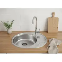 Faizee Home RVS Spoelbak Keuken – Inbouwspoelbak Zilver – Diverse Maten en Modellen 57×45 cm Met kraan