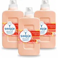 Seepje 3 x - Wasverzachter - Verzorgt en Verfrist - Sandelhout en Perzik - 30 Wasbeurten - 750 ml - Voordeelverpakking - 3 stuks