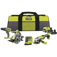 Ryobi 18V ONE+ set van 8 elektrisch gereedschappen met accu's, modelnummer RCK184O242SZL
