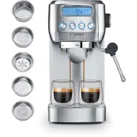 Caso EspressoGourmet Crema - Espressomachine met pistonhouder, geschikt voor het maken van espresso en met melkopschuimer