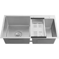 Selius Keukenspoelbak Dubbele Kom - Licht Zilver - 78x43x21 cm - Roestvrij Staal