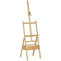 Aosom - Schildersezel - hoogte verstelbaar - 1 lade - Zwart