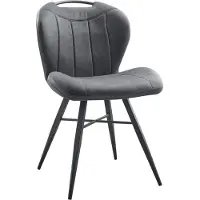 Pronto Wonen Eetkamerstoel Tantini - Zwart/Grijs - Stof - 4 Poten -