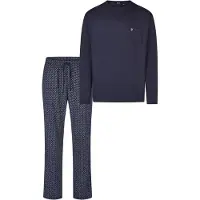 Hajo Pyjama lang 'Premium Cotton' donkerblauw