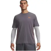 Under Armour UA Tech Play Short Sleeve-GRY Heren Sportshirt - Castlerock - Outrageous Oranje