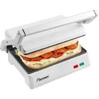 Bestron Contactgrill - APM124W - 1000W - Tosti apparaat - 22,5x14cm bakoppervlak - Wit - 5 jaar garantie