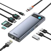 Baseus 9-in-1 USB-C Docking Station, 4K@120Hz [Chip-upgrade], 2 HDMI-poorten voor 2 monitoren