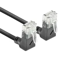 ACT UTP CAT6a slimline netwerkkabel | haaks (boven) / haaks (boven) | LSZH | zwart | 2 meter