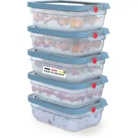 EMSA oneClick N1231200, Sada, Rechthoekig, 1,2 liter, Blauw, Transparant, Duitsland, 217,3 mm