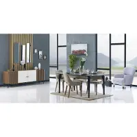 AEA Esszimmer Set 6tlg Esstisch 4х Stühle Esszimmergruppe Sideboard Essgruppe