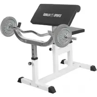 Gorilla Sports Biceps Curlbank met 38 kg halterset gietijzer