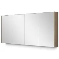 Maxaro Modulo Spiegelkast met Verlichting 157,6x70 cm Naturel Eikenhout | Spiegelkast | Badkamerspiegel | Badkamerspiegelkast