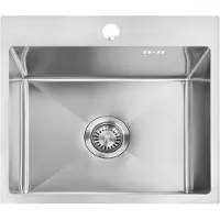 REA Stalen Spoelbak Leo 50 Brush Nickel met keukenkraan