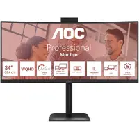 AOC 34" CU34E4CW, UWQHD, 120Hz, VA, Curved, USB-C, DP, HDMI