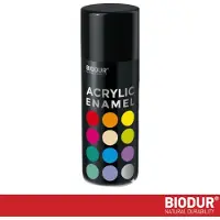 BIODUR Acrylverf - Gitzwart RAL 9005 – 400 ML – Spuitbus Hoogglans Lak – UV en Weerbestendig - Sneldrogende Spuitverf - Voor Binnen en Buiten