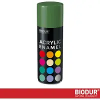 BIODUR Acrylverf - Mosgroen RAL 6005 – 400 ML – Spuitbus Hoogglans Lak – UV en Weerbestendig - Sneldrogende Spuitverf - Voor Binnen en Buiten