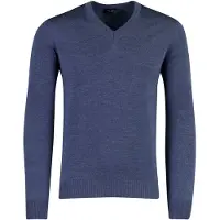 MAERZ Muenchen v-hals trui blauw gemeleerd gebreid