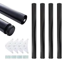 Famanu verstelbare tafelpoten, zwart - set van 4 - 110 cm (1100 mm) + 2 cm verstelbaar